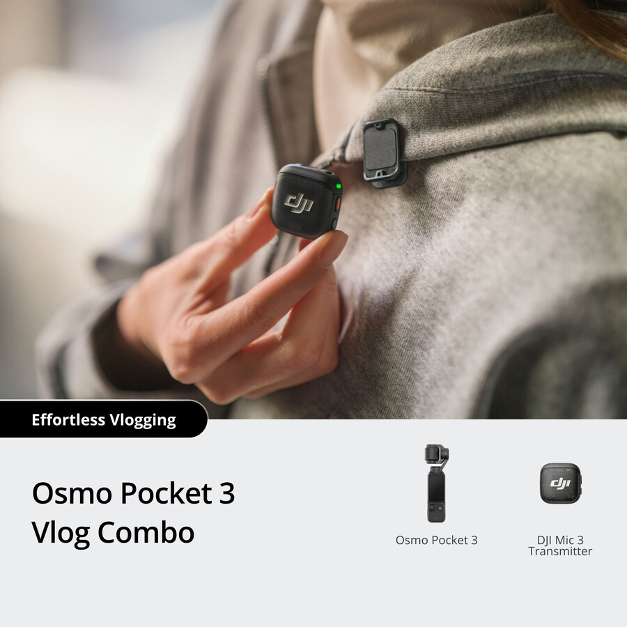 osmo pocket 3 vlog-paket dji mic 3-sändare