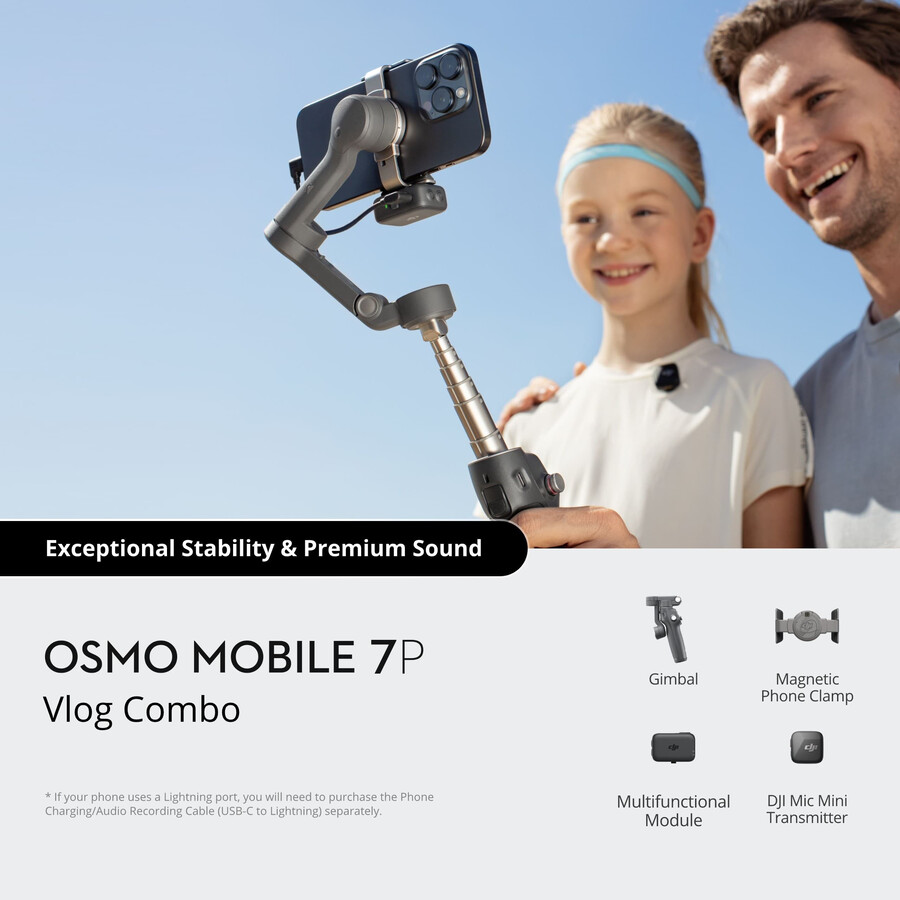 osmo mobile 7p vlog-paket dji mic mini-sändare absolute black