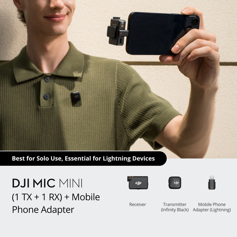 dji mic mini 1 tx 1 rx mobiltelefonadapter lightning