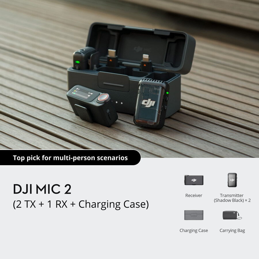 dji mic 2 2 tx 1 rx laddningsfodral